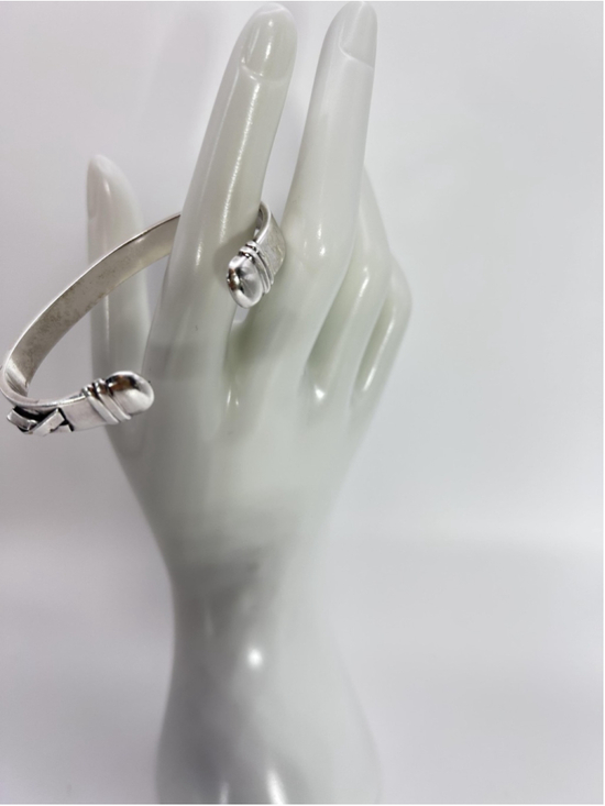 Until There's A Cure Jewelry - Until There's A Cure Sterling Silver Italy Hinged Cuff Bracelet HIV AIDS Charity